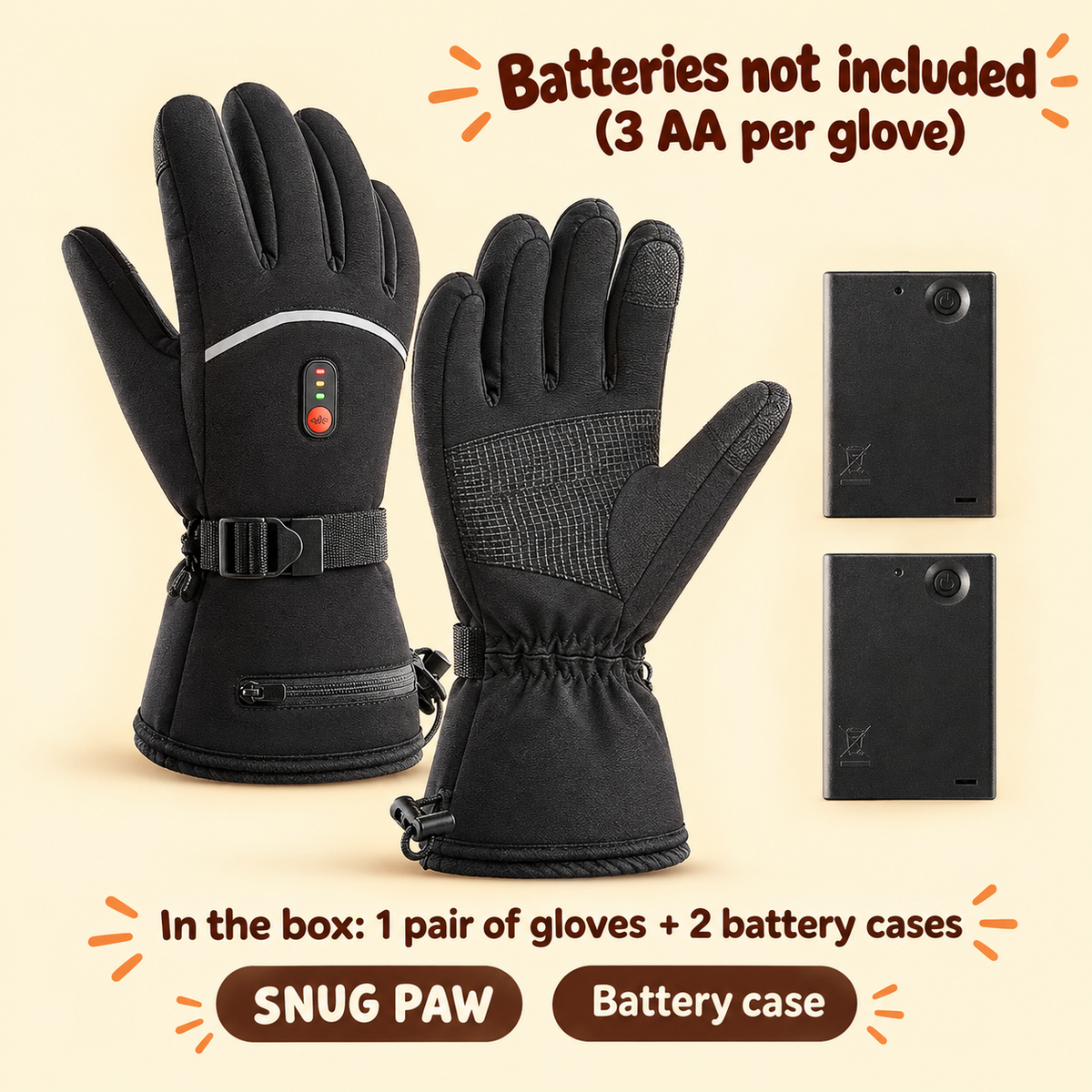 Rechargeable Waterproof Heated Winter Gloves